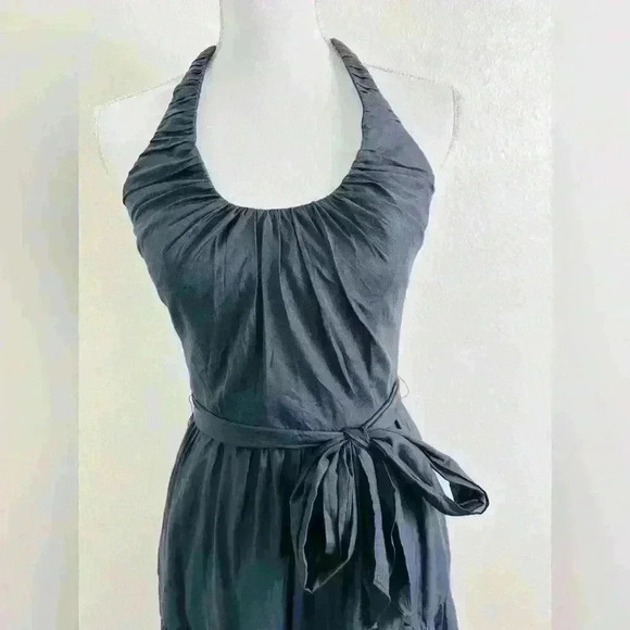 WHBM Fit and Flare Halter Midi Tiered Silk Blend Dress Size 2 - Picture 3 of 10